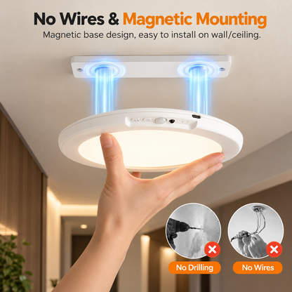 Rechargeable Motion Sensor Ceiling Light with Remote